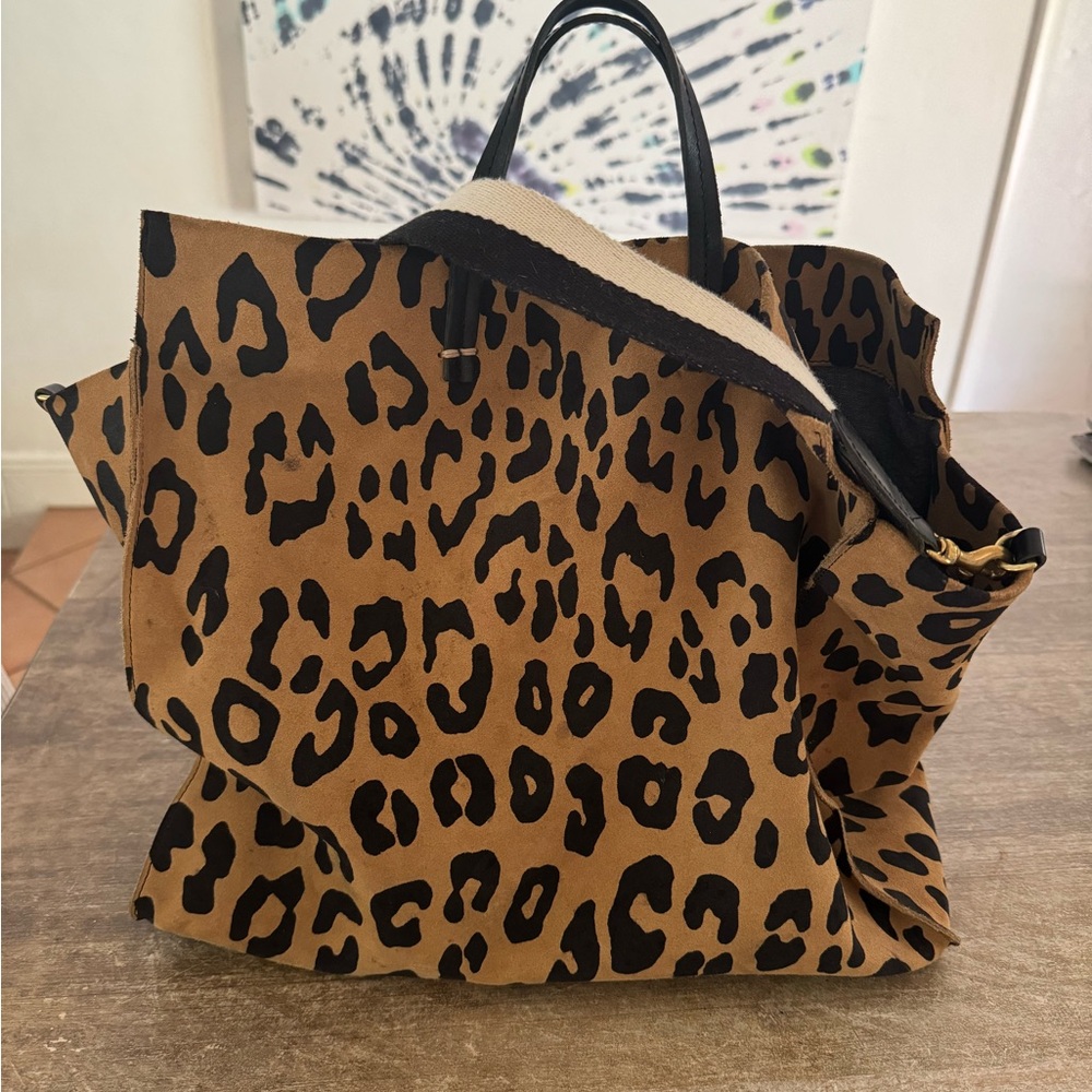 Clare V. Large Leopard Simple Tote